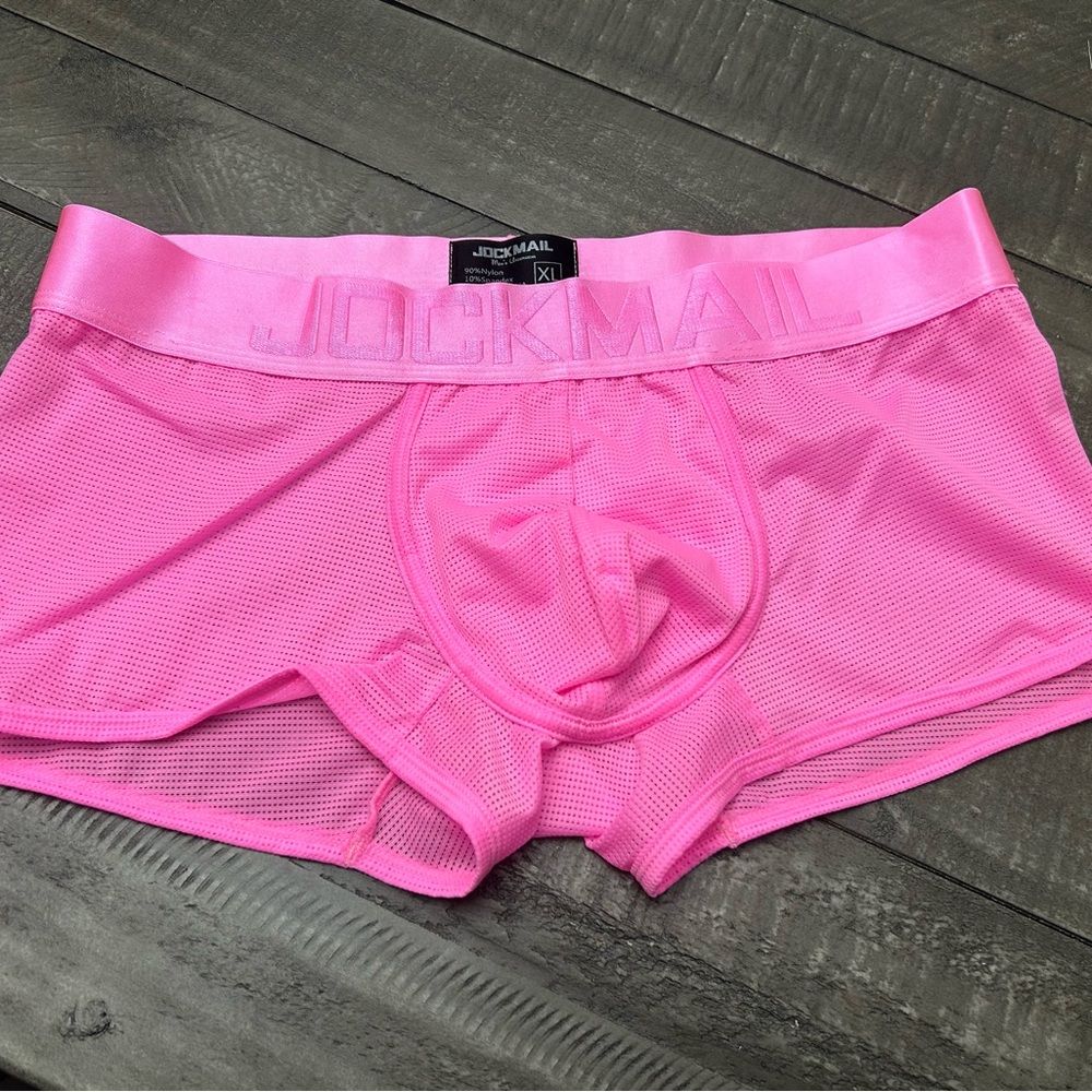 Jockmail Men’s Pink Mesh Boxer Briefs